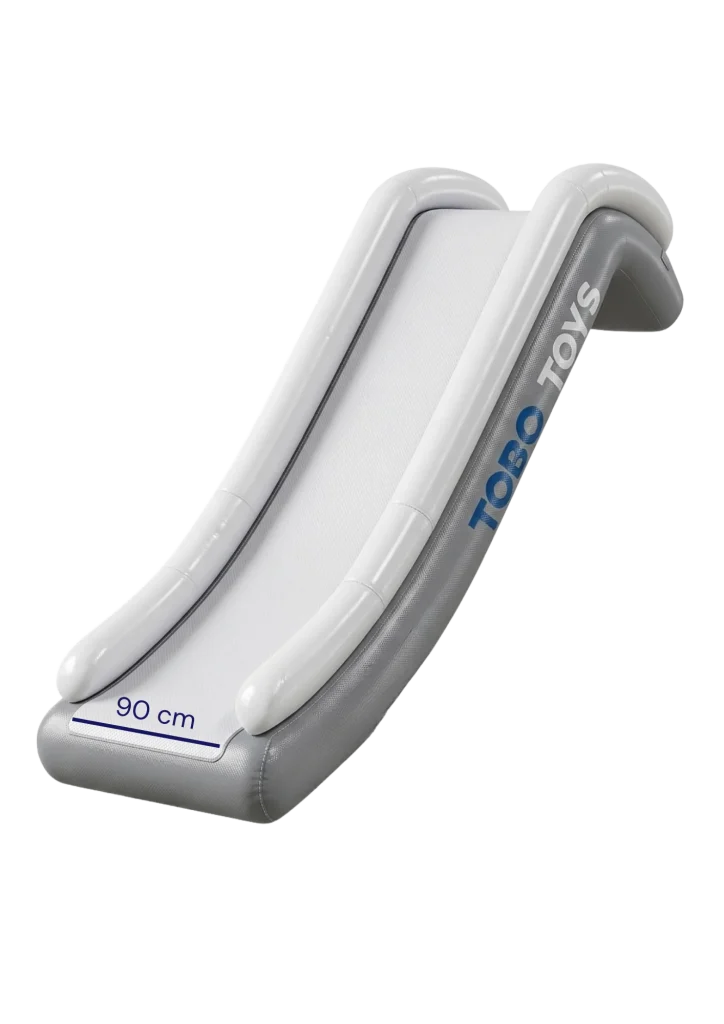 Toboggan gonflable Tobo Toys, vue 3D avec largeur de glisse de 90 cm